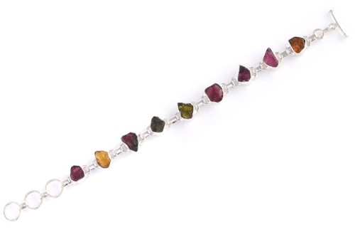 Bransoletka srebrna turmalin druzy B42