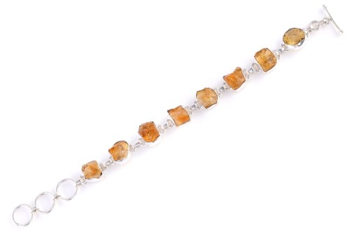 Bransoletka srebrna cytryn druzy B41