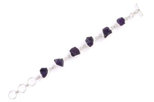 Bransoletka srebrna ametyst druzy B40