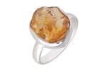 Pierścionek srebrny cytryn druzy P305
