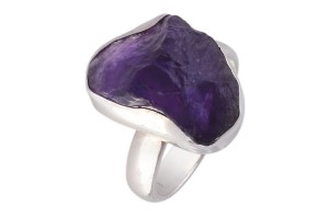 Pierścionek srebrny ametyst druzy P306