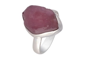 Pierścionek srebrny rubin druzy P311
