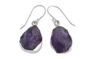 Kolczyki srebrne ametyst druzy K235