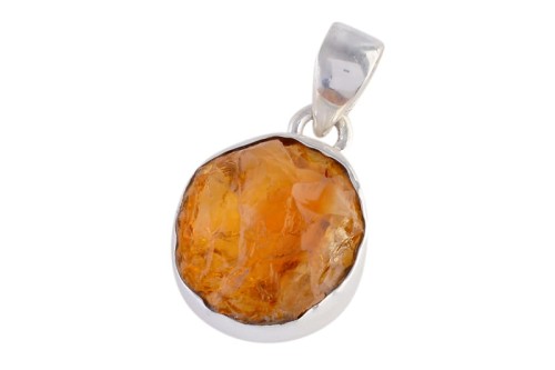 Zawieszka srebrna cytryn druzy Z335