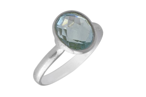 Pierścionek srebrny topaz niebieski P319