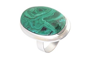 Pierścionek srebrny chryzokola Peru P396