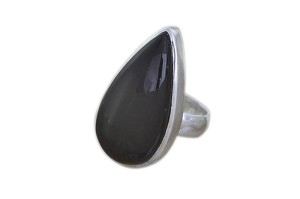 P71 pierścionek, onyx czarny SREBRO