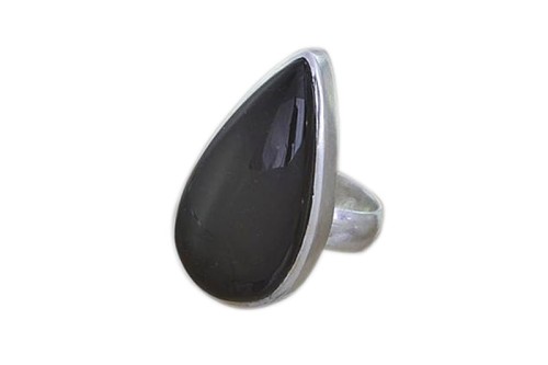 P71 pierścionek, onyx czarny SREBRO