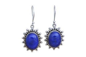 K98 kolczyki, lapis lazuli SREBRO