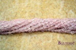 R47- Kwarc różowy owal fas. 6mm 360mm