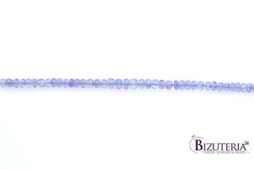 KS01201 Tanzanit oponka, fasetowany 3/4/2-2,8mm 61,6ct 40cm
