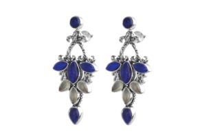 Kolczyki srebrne lapis lazuli, prenit K323