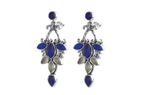 Kolczyki srebrne lapis lazuli, prenit K323