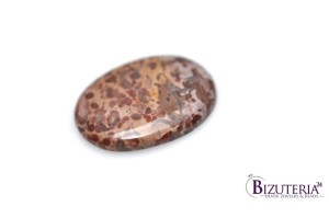 Jaspis orbikularny różowo-brązowy owal 35x26mm 8,11g 7.