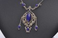 N11 naszyjnik lapis lazuli+prenit SREBRO925
