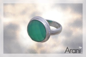 P94 pierścionek, onyx zielony SREBRO 925